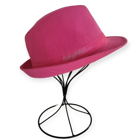 Vintage Y2K BabyPhat Pink with Pink Satin Band Signature Cotton Fedora OSFM - Picture 1 of 6